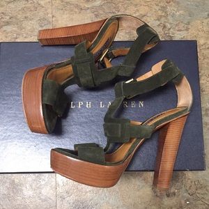 Ralph Lauren Collection Suede Heeled Sandals